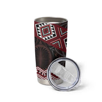 New Zealand Aotearoa Tumbler Cup Red Taniko Art Maori Pattern