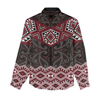 New Zealand Aotearoa Women Casual Shirt Red Taniko Art Maori Pattern