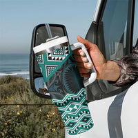 New Zealand Aotearoa Tumbler With Handle Turquoise Taniko Art Maori Pattern