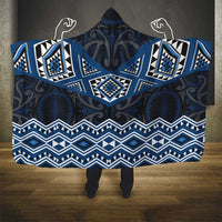 New Zealand Aotearoa Hooded Blanket Blue Taniko Art Maori Pattern LT05 - Polynesian Pride