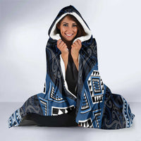 New Zealand Aotearoa Hooded Blanket Blue Taniko Art Maori Pattern LT05 - Polynesian Pride