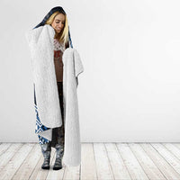 New Zealand Aotearoa Hooded Blanket Blue Taniko Art Maori Pattern LT05 - Polynesian Pride