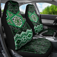 New Zealand Aotearoa Car Seat Cover Green Taniko Art Maori Pattern