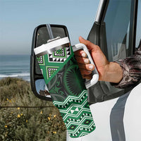 New Zealand Aotearoa Tumbler With Handle Green Taniko Art Maori Pattern