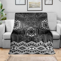 New Zealand Aotearoa Blanket Black Taniko Art Maori Pattern