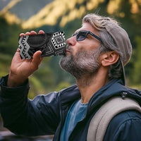 New Zealand Aotearoa 4 in 1 Can Cooler Tumbler Black Taniko Art Maori Pattern