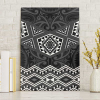 New Zealand Aotearoa Canvas Wall Art Black Taniko Art Maori Pattern
