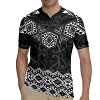 New Zealand Aotearoa Rugby Jersey Black Taniko Art Maori Pattern