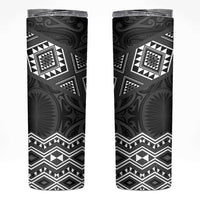 New Zealand Aotearoa Skinny Tumbler Black Taniko Art Maori Pattern
