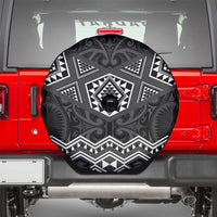 New Zealand Aotearoa Spare Tire Cover Black Taniko Art Maori Pattern