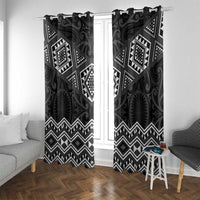 New Zealand Aotearoa Window Curtain Black Taniko Art Maori Pattern