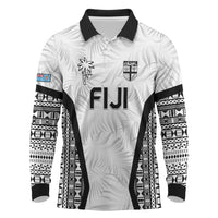 Custom Fiji 2026 Rugby Long Sleeve Polo Shirt Fijian Tapa Pattern