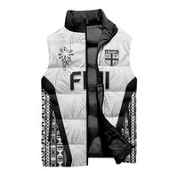 Custom Fiji 2026 Rugby Sleeveless Puffer Jacket Fijian Tapa Pattern