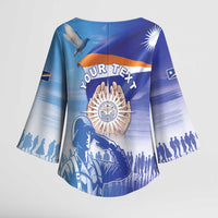 Personalised Marshall Islands Remembrance Day Kimono Sleeve Blouse We Will Always Remember