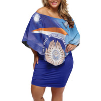 Personalised Marshall Islands Remembrance Day Off Shoulder Short Dress We Will Always Remember