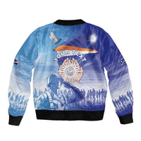 Personalised Marshall Islands Remembrance Day Sleeve Zip Bomber Jacket We Will Always Remember