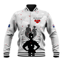 New Zealand ANZAC Day Baseball Jacket For The Nurse Lest We Forget LT05 Unisex White - Polynesian Pride