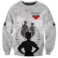 New Zealand ANZAC Day Sweatshirt For The Nurse Lest We Forget LT05 Unisex White - Polynesian Pride