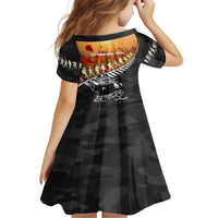 New Zealand ANZAC Rugby Family Matching Off The Shoulder Long Sleeve Dress and Hawaiian Shirt Soldier Fern With Kiwi Bird LT05