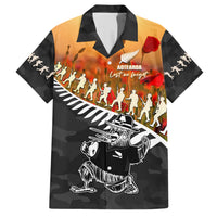 New Zealand ANZAC Rugby Hawaiian Shirt Soldier Fern With Kiwi Bird LT05 Black - Polynesian Pride