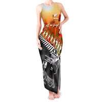 New Zealand ANZAC Rugby Tank Maxi Dress Soldier Fern With Kiwi Bird LT05 Women Black - Polynesian Pride