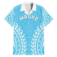 Custom Cook Islands Mauke Family Matching Off The Shoulder Long Sleeve Dress and Hawaiian Shirt Polynesian Tribal Tattoo