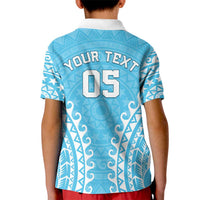 Custom Cook Islands Mauke Kid Polo Shirt Polynesian Tribal Tattoo