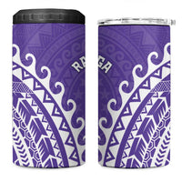 Cook Islands Rarotonga 4 in 1 Can Cooler Tumbler Polynesian Tribal Tattoo