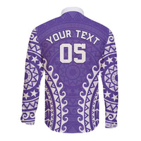 Custom Cook Islands Rarotonga Long Sleeve Button Shirt Polynesian Tribal Tattoo LT05 - Polynesian Pride