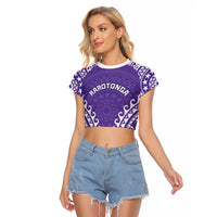 Custom Cook Islands Rarotonga Raglan Cropped T Shirt Polynesian Tribal Tattoo
