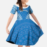 Custom Cook Islands Pukapuka Family Matching Off The Shoulder Long Sleeve Dress and Hawaiian Shirt Polynesian Tribal Tattoo