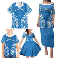 Custom Cook Islands Pukapuka Family Matching Puletasi and Hawaiian Shirt Polynesian Tribal Tattoo