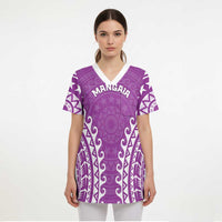 Custom Cook Islands Mangaia Scrub Top Polynesian Tribal Tattoo - Polynesian Pride