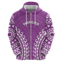 Custom Cook Islands Mangaia Zip Hoodie Polynesian Tribal Tattoo