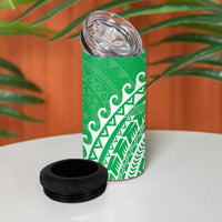 Cook Islands Mitiaro 4 in 1 Can Cooler Tumbler Polynesian Tribal Tattoo