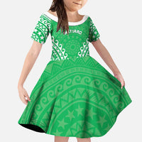 Custom Cook Islands Mitiaro Family Matching Off Shoulder Maxi Dress and Hawaiian Shirt Polynesian Tribal Tattoo