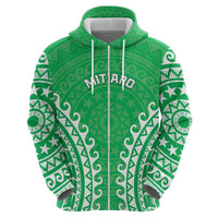 Custom Cook Islands Mitiaro Zip Hoodie Polynesian Tribal Tattoo