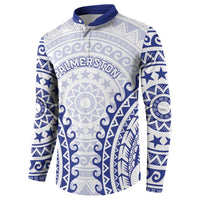 Custom Cook Islands Palmerston Button Sweatshirt Polynesian Tribal Tattoo