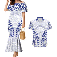 Custom Cook Islands Palmerston Couples Matching Mermaid Dress and Hawaiian Shirt Polynesian Tribal Tattoo