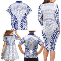Custom Cook Islands Palmerston Family Matching Long Sleeve Bodycon Dress and Hawaiian Shirt Polynesian Tribal Tattoo