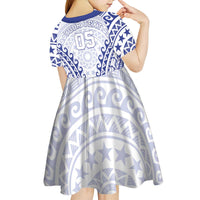 Custom Cook Islands Palmerston Kid Short Sleeve Dress Polynesian Tribal Tattoo