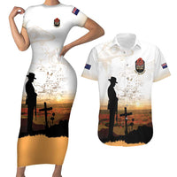 Australia And New Zealand ANZAC Day Couples Matching Short Sleeve Bodycon Dress and Hawaiian Shirt Battle Of Beersheba