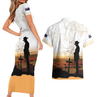 Australia And New Zealand ANZAC Day Couples Matching Short Sleeve Bodycon Dress and Hawaiian Shirt Battle Of Beersheba