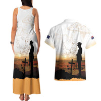 Australia And New Zealand ANZAC Day Couples Matching Tank Maxi Dress and Hawaiian Shirt Battle Of Beersheba LT05 - Polynesian Pride