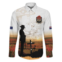 Australia And New Zealand ANZAC Day Family Matching Tank Maxi Dress and Hawaiian Shirt Battle Of Beersheba LT05 Dad's Shirt - Long Sleeve Beige - Polynesian Pride