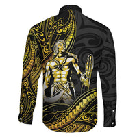 Filipinos Lapu Lapu Hero Family Matching Tank Maxi Dress and Hawaiian Shirt Gold Polynesian Tribal Tattoo