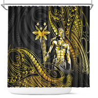 Filipinos Lapu Lapu Hero Shower Curtain Gold Polynesian Tribal Tattoo LT05 Gold - Polynesian Pride