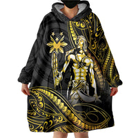 Filipinos Lapu Lapu Hero Wearable Blanket Hoodie Gold Polynesian Tribal Tattoo LT05 - Polynesian Pride