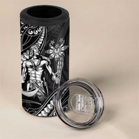Filipinos Lapu Lapu Hero 4 in 1 Can Cooler Tumbler Black Polynesian Tribal Tattoo LT05 - Polynesian Pride
