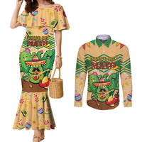 Personalised Hawaii Cinco De Mayo Couples Matching Mermaid Dress and Long Sleeve Button Shirt Funny Style